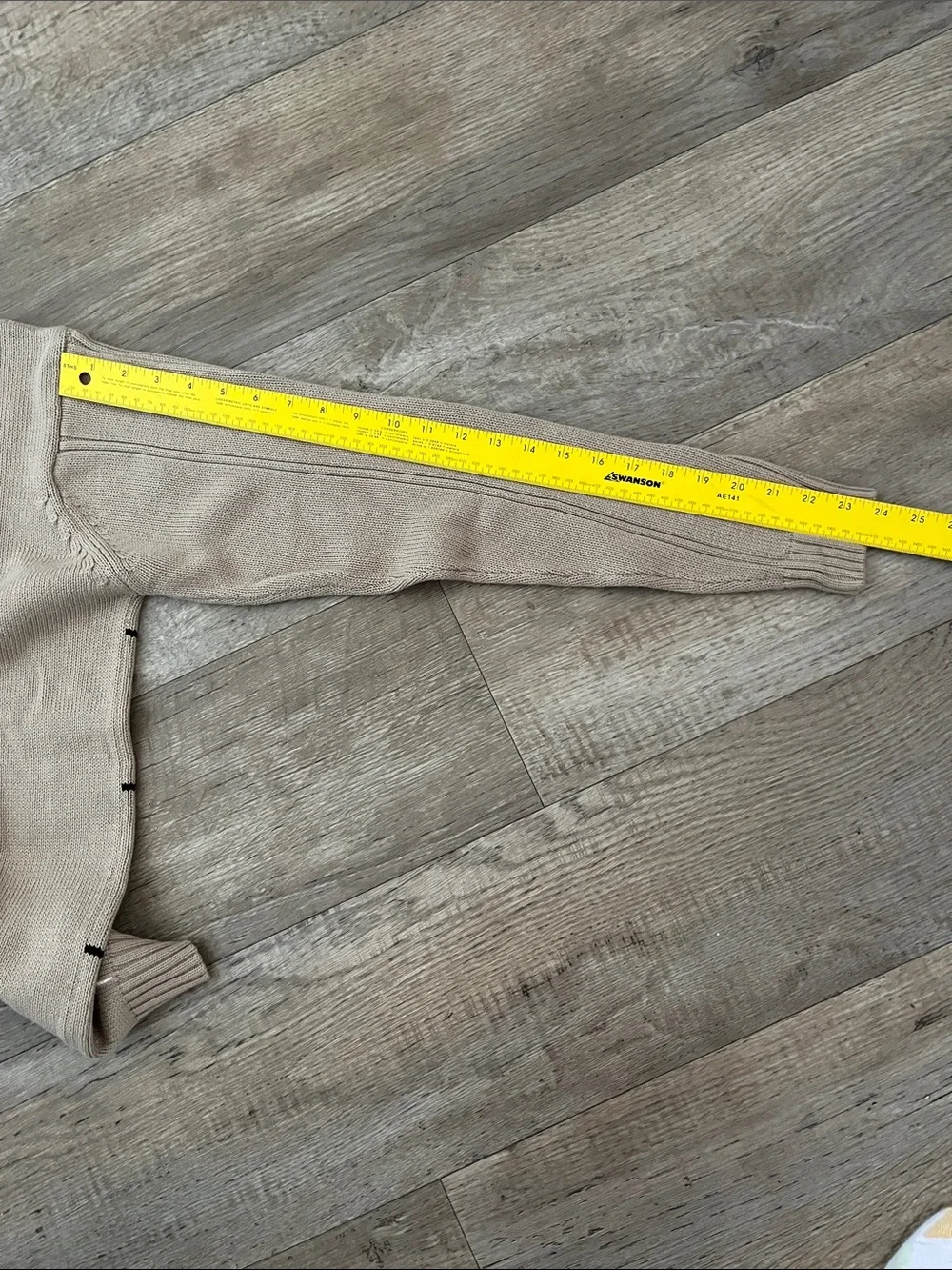 Vintage Haggar Beige Crewneck Cable-Knit Windowpane Sweater 100% Cotton Size M